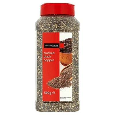 Image of Chef&#039;s Larder Cracked Black Pepper 500g x 2 (1000g)