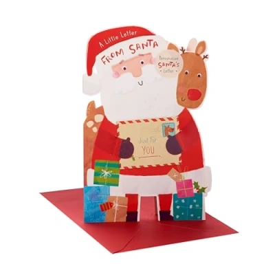 Image of UK Greetings Christmas Card For Kids Letter from Santa Father Gift