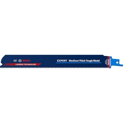 Image of Bosch Professional 1x Expert ‘Medium Thick Tough Metal’ S 1155 HHM Reciprocating Saw Blade (for steel, Stainless steel sheets, Length 225 mm, Accessories Saw)