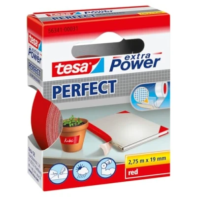 Image of tesa UK Extra Power Perfect, Red, 2.75m x 19mm
