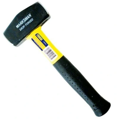 Image of New 3LB Drop Forged STONING Hammer Short Handle Comfort Grip FIBREGLASS Rubber Strong Robust Builders CONSTRUCTORS Hand Tool Durable Long Lasting