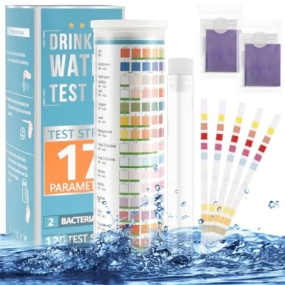 Image of Water Testing Kits for Drinking 125 Strips,17 In 1 Test Kit Tap Home Well Quality Hardness pH Lead Iron Fluoride Chlorine and More