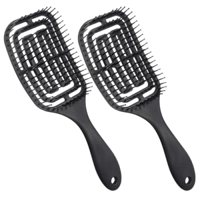 Image of Vinabo 2 pcs Hair Brush, Brush without Pulling, Detangling Suitable for Curls &amp; Long Wet and Dry Hair, Massage Women/Men/Children