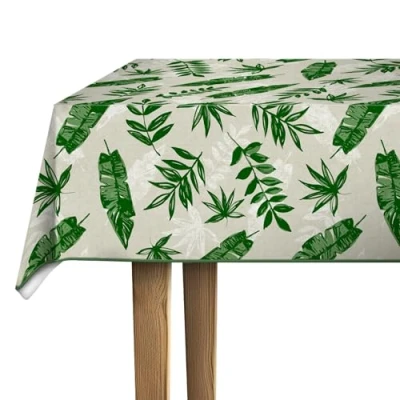 Image of d c fix® Manhattan Tablecloth Table Cloth Linen Oilcloth Kitchen Dining Room Dirt Repellent Coating Food Safe Rain Forest 140 cm x 180