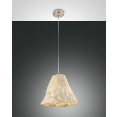 Image of Crumple Dome Pendant Ceiling Lights Khaki Glass, E27