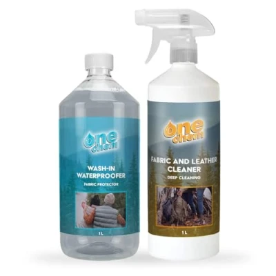 Image of One Chem Wash In Waterproofer 1 Litre and Fabric Leather Cleaner Litre, For Cleaning Waterproofing Clothing
