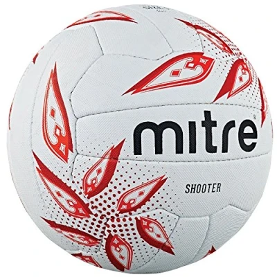 Image of Mitre Shooter Match Netball White/Red/Grey 4