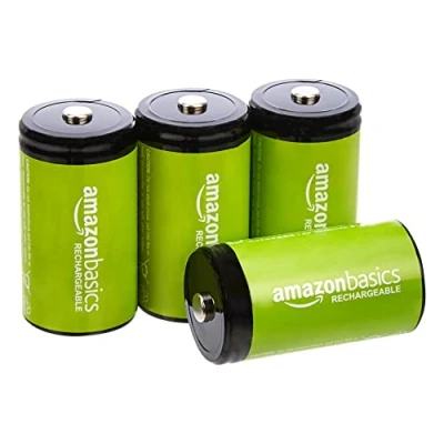 Image of Amazon Basics D Cell Rechargeable Batteries 10000mAh NiMh, 4 Pack (Appearance may vary)