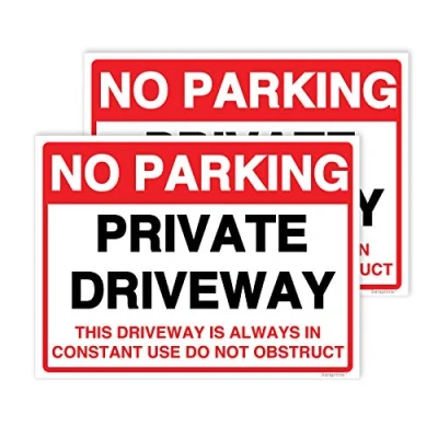 Image of Pack of 2 Driveway Sign Self adhesive Waterproof Vinyl Keep Clear Signs 150mmx200mm V1179