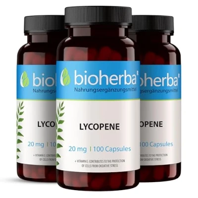 Image of LYCOPENE 20 mg 300 Capsules High Strength Antioxidant Supplement by BIOHERBA