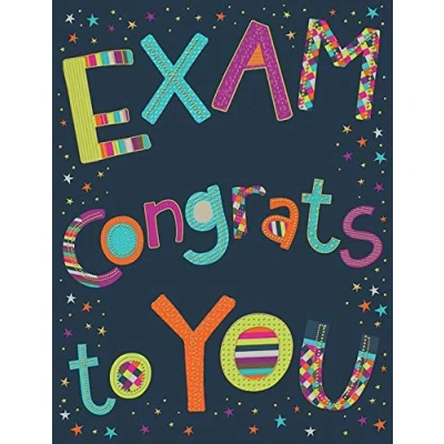 Image of Piccadilly Greetings Occasion Card Congratulations Exam 8 x 6 inches