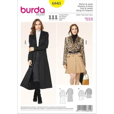 Image of Burda 6845 Jacket and Coat Pattern
