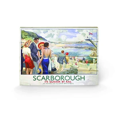 Image of Pyramid International Scarborough 9 Wood Print, Multi Colour, 40 x 59 1.3 cm