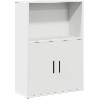 Image of vidaXL White Engineered Wood Bookcase/Bookshelf 60x24x85 cm Storage Cabinet in Modern Style for Living Room &amp; Office
