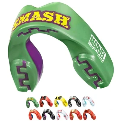 Image of Marvel The Hulk Sports Mouthguard Dual Layer Premium Protection Adults Gum Shield with Case for Boxing, MMA, Rugby, Martial Arts, Judo and All Contact