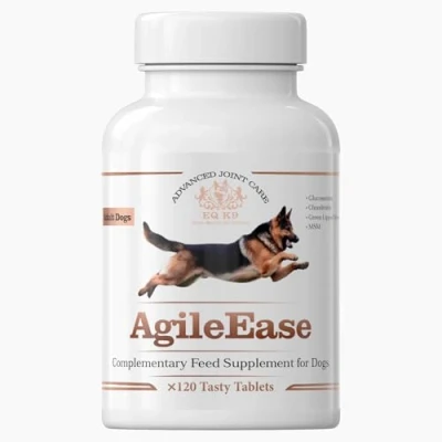 Image of EQ K9 AgileEase Joint Supplements for Dogs 120 Tablets Aids Stiff Joints, Supports Structure &amp; Mobility in Adult/Senior Advanced Formula with MSM Glucosamine Arthritis Relief