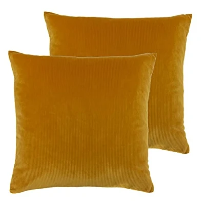 Image of furn. Aurora Twin Pack Polyester Filled Cushions, Ochre, 45 x 45cm