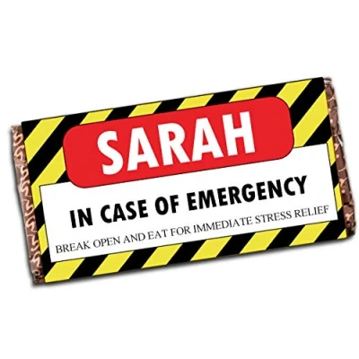 Image of Personalised Emergency Happy Birthday 110g Milk Chocolate Bar for him her 18th 21st 30th 40th 50th Gift Present Idea N76 Any Age