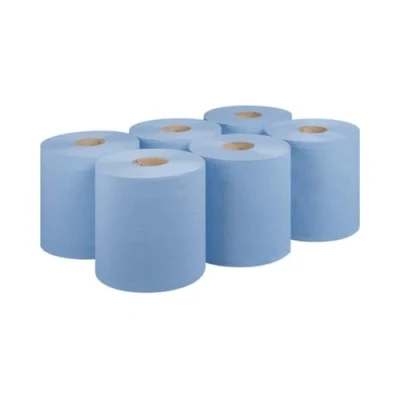 Image of Bargain Factory Blue CENTREFEED Rolls 2 PLY 24 Pack Paper Towels Hand Towel Tissue Premium Quality Wall Mounted Lockable 100m