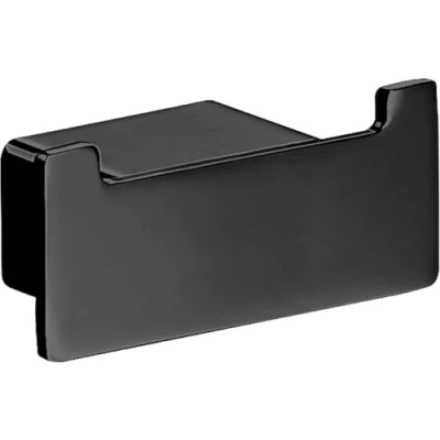 Image of Emco Loft Double Wall Mounting, Easy Care Hanger Made of Aluminium for 2, Minimalist Towel Hook Screwing, Black, Normal