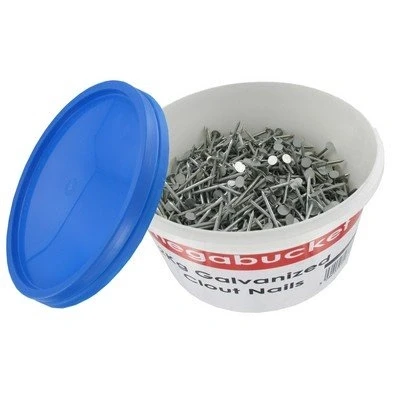 Image of Mega Bucket Clout Nails Trade Tub. MTNC. 40mm Galvanised 2kg