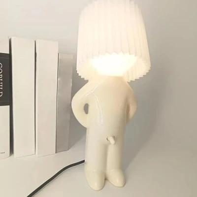 Image of EHOTER A Little Shy Man Creative Lamp Naughty Boy Desk Light Turn That D*CK Switch ON Funny Romantic Bedside Table Novelty Mood Atmosphere for Home Decoration (White)