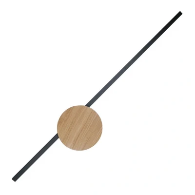 Image of TK Lighting Java II LED wall lamp, black/oak, height 93 cm, aluminium
