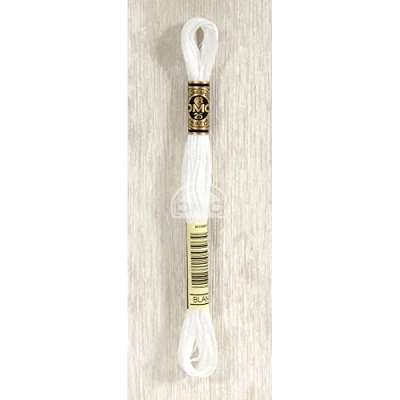 Image of DMC Embroidery Floss, Cotton, White, 8 m
