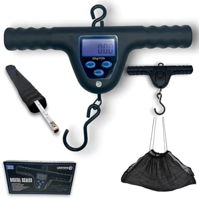 Image of LIDSTERS FISHING DIGITAL SCALES T BAR CARP COARSE HOOK lbs/kg + WEIGH SLING