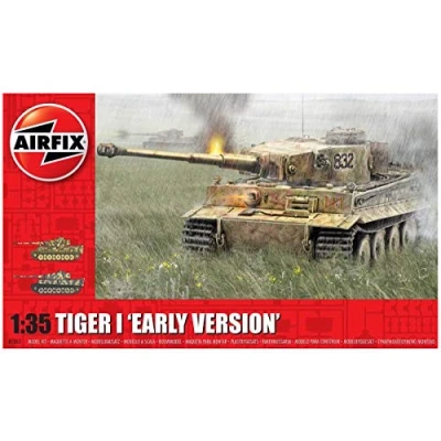 Image of Airfix Model Set A1363 Tiger 1 &quot;Early Version&quot; Building Kit Plastic Tank Kits for Adults &amp; Children 8+, Includes Sprues Decals 1:35 Scale