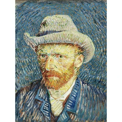 Image of Vincent Van Gogh Self Portrait With Grey Felt Hat Large Art Print Poster Wall Decor Premium Mural