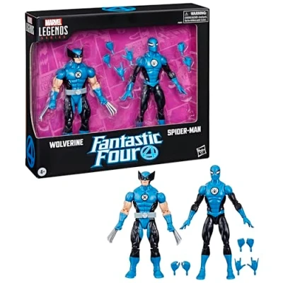 Image of Marvel Legends Series Wolverine and Spider Man, Fantastic Four Action Figures