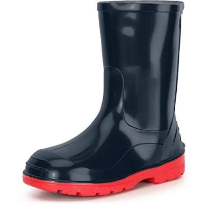 Image of Ladeheid Children&#039;s Girl&#039;s Boy&#039;s Rubber Wellington Boots LA 939 (Dark Blue/Red, 5.5 UK Child)