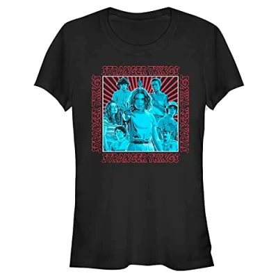 Image of Stranger Things Women&#039;s Group Shot Short Sleeve T Shirt, Black, Large