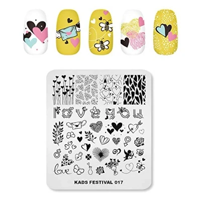 Image of KADS Nail Art Image Stamping Plates DIY Manicure Template Plate for (FE017)