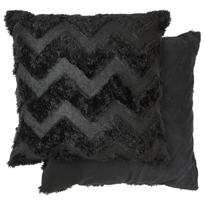 Image of Emma Barclay Nyla Soft Touch Zigzag Cushion Cover (Black)