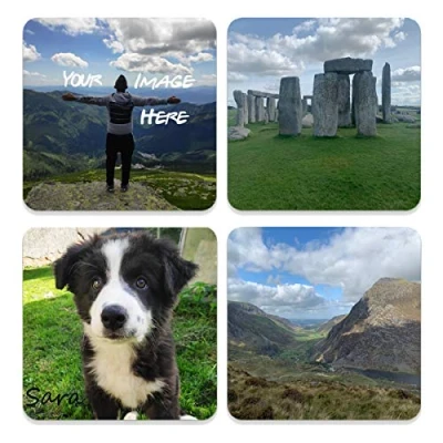 Image of Personalised Photo Coasters Your Image, Photo, Text, Logo. Wine Drinks Tea Coffee Mat (4x Square)
