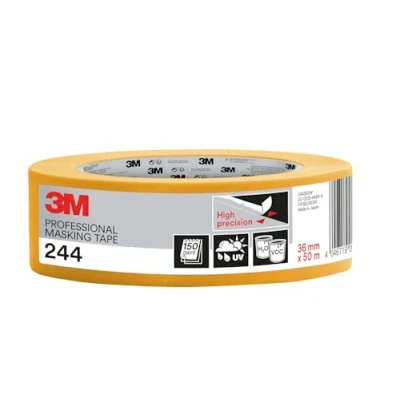Image of 3M Professional Masking Tape 244, High Precision, Painters 1 Roll 36 mm x 50 m Universal Surfaces, UV and Water Resistant, For Indoor &amp; Outdoor