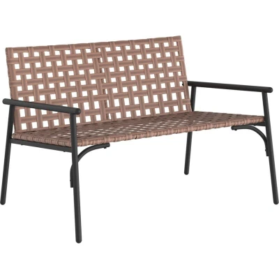 Image of vidaXL Garden Bench Black 113x79x75 cm Poly Rattan