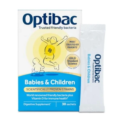 Image of Optibac Probiotics Babies &amp; Children Probiotic for Immune System Support with Vitamin D Booster 3 Billion Bacterial Cultures 30 Sachets