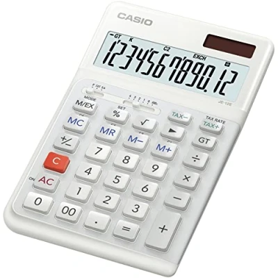 Image of CASIO JE 12E WE Compact Ergonomic Desk Calculator 12 Digit