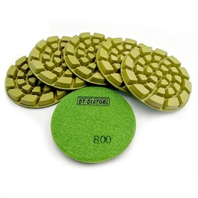 Image of DT DIATOOL Diamond Concrete Polishing Pads for Dry or Wet Cement Terrazzo Floor Diameter 100mm Grit 800 Pack of 6