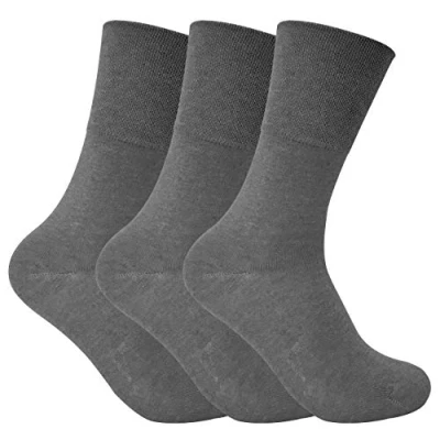 Image of 3 Pack Ladies Thin Wide Top Non Elastic Thermal Diabetic Socks for Poor Circulation (4 8 UK, THRDIAL07)