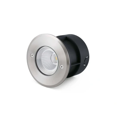 Image of Suria LED Outdoor Recessed Spotlight Wide Beam Angle Matt Nickel IP67