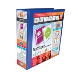 Image of Elba Panorama 65mm 4 D Ring Presentation Binder A4 Blue (4 Pack)