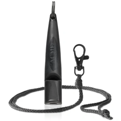 Image of ACME Dog Whistle No. 211.5 (Update 2023) with Free Band in Matte Black, Alpha, Ideal for Callback, Long Range, Frequency Standardised (Black)