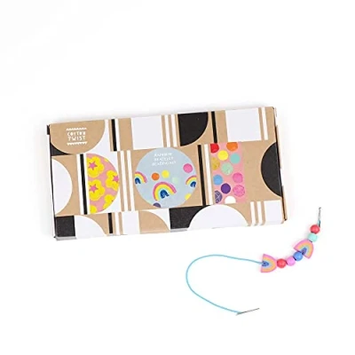 Image of COTTON TWIST Kids Rainbow Bracelet Making Craft Kit Children Creative Beading Jewellery Designing Play Set Suitable for 3 8 Years