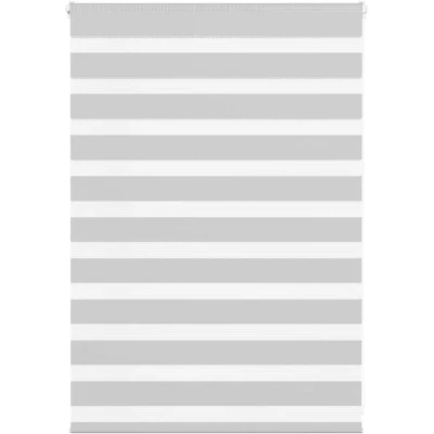 Image of vidaXL Zebra Blind Light Grey 100x100 cm Fabric Width 95.9 Polyester