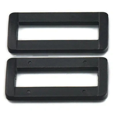 Image of fujiyuan 50 Sets Plastic Thin Rectangle D Dee Ring Webbing Belt Ribbon Buckle Replacement Glide For Handbag Luggage Bag Black 38mm 1.5&quot;