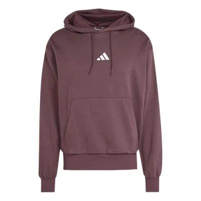 Image of adidas Men&#039;s ESSENTIALS FEELCOZY FLEECE HOODIE, aurora ruby/white, S